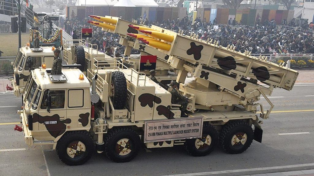 Guided Pinaka Multi-Barrel Rocket (MBRL) System