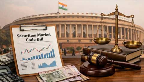 वित्त मंत्री ने लोकसभा में प्रतिभूति बाजार संहिता विधेयक, 2025 पेश किया, जिसे विस्तृत समीक्षा हेतु वित्त संबंधी स्थायी समिति के पास भेजा गया है। इस विधेयक का मुख्य उद्देश्य नियामक निगरानी बढ़ाना, प्रवर्तन प्रक्रियाओं में तेजी लाना और बाजार सहभागियों के लिए पारदर्शी नियम बनाना है।