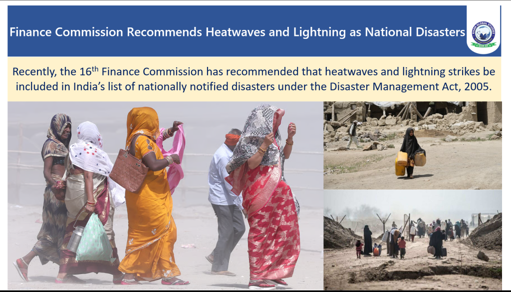 Finance Commission Recommends Heatwaves and Lightning as National Disasters