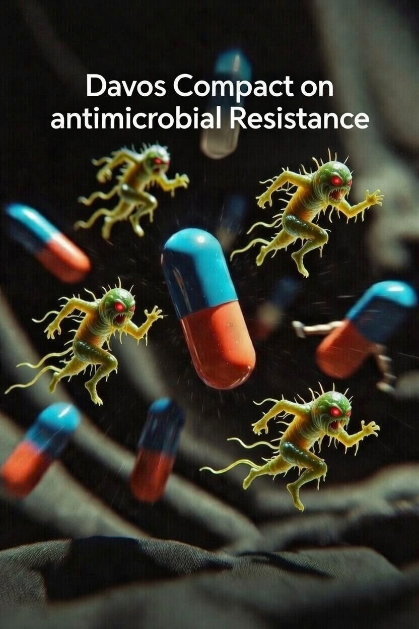 Context: Recently, the Davos Compact on Antimicrobial Resistance, supported by the Unified Coalition for the AMR Response, seeks to mobilise sustainable public and private financing to reduce global AMR deaths and save over 100 million lives by 2050.