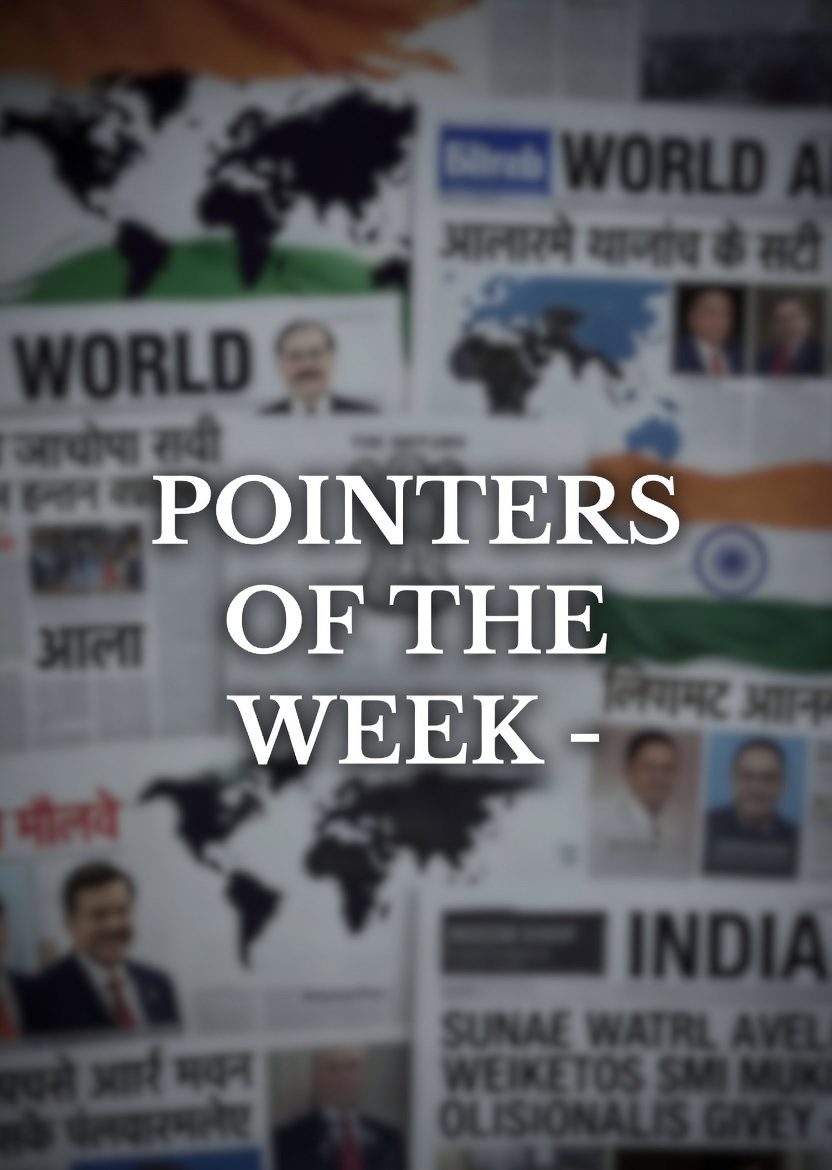 POINTERS OF THE WEEK